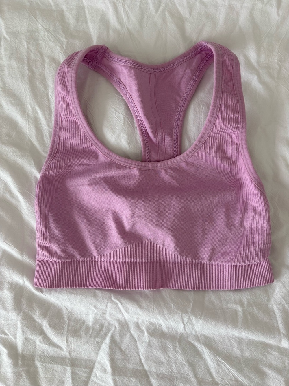 Women's Seamless Medium Support Racerback Sports Bra - Light Violet - Picture 3 of 4